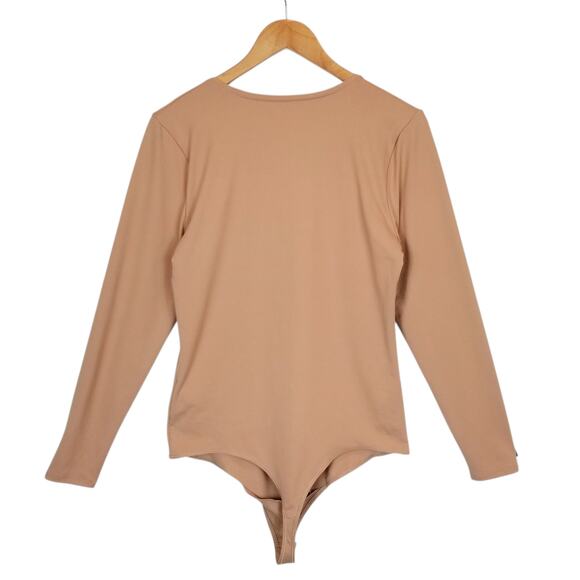 Abercrombie & Fitch Soft A & F Collection Long Sleeve Cut Out Body Suit Tan XL - Picture 3 of 6